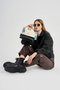 Lucky Bees Bolso Bandolera 918 Crema y Verde Oscuro